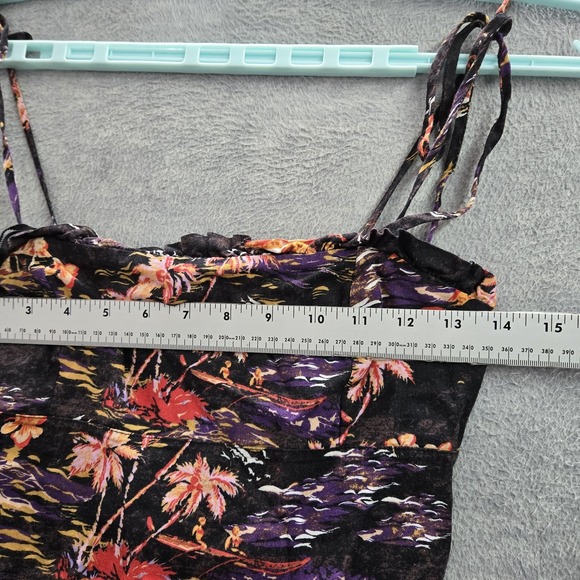 Free‎ People Women Dress 2 Black Linen Blend Beach Party Floral Slip Sleeveless - Picture 7 of 10